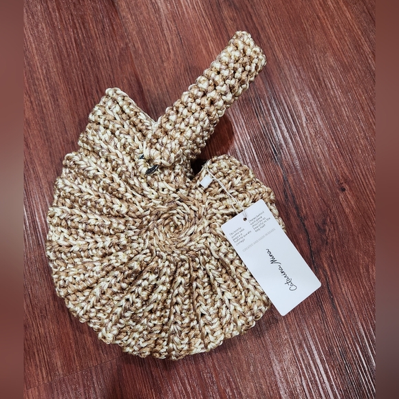 Catarina Mina NWT Bolsa Concha Shell Purse Raffia Anthropologie Handmade - Picture 2 of 8